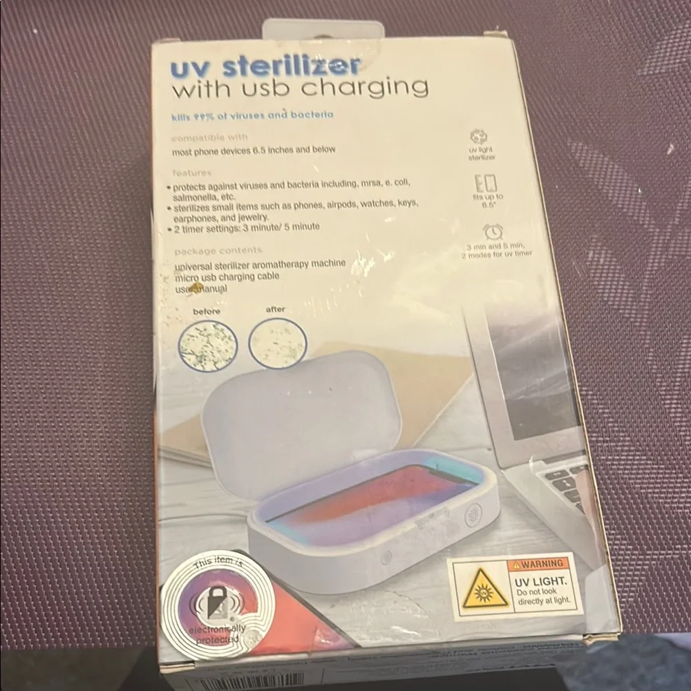New‎ White UV Sterilizer with USB Charging— new, factory sealed